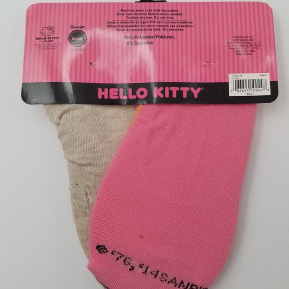 Lot of 4- Hello Kitty Women's Slipper Socks 2 Pair Packs. (Shoe Size 4-10) New - Picture 7 of 13